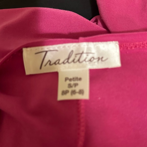 TRADITION Pink Draped Neckline Ruched Cut-Out Sleeves Top S/P - Picture 7 of 8